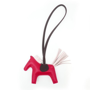 Hermes Rodeo PM 小馬吊飾(玫瑰紅烏木櫻花粉)