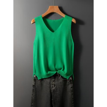 80-200斤寬松大碼吊帶背心女夏季針織冰絲T恤打底衫無袖內搭上衣