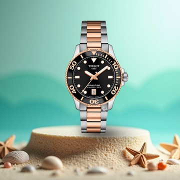 TISSOT 天梭錶 官方授權 Seastar 1000 海星300米潛水錶 女錶 中性錶-T1202102205101