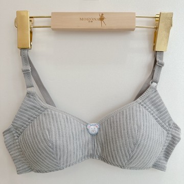 Morona茉娜精緻手工內衣-台灣製造-No.2358/第二階段少女內衣/成長型/石墨烯/棉質/無鋼圈內衣/灰