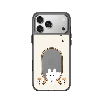 iPhone 17 Pro Max Clear (相機按鈕) 酷墨灰 - 右手超人 - 狗狗雲照鏡子