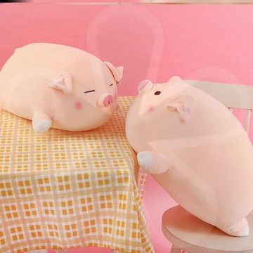 豬豬抱枕粉色趴趴豬公仔超軟女生睡覺毛絨玩具男朋友禮物小眾玩偶