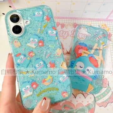 適用于iphone16promax蘋果16手機殼16pro閃粉15pro透明15人魚漢頓14丑魚13章魚卡通可愛ins風少女保護套