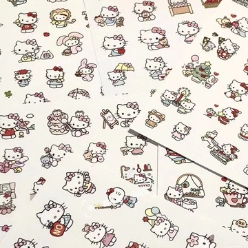 ✨桃園出貨✨新款hello Kitty貼紙pvc防水透明貼紙手賬手機收納裝飾貼紙卡通款