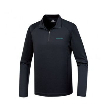 mountneer 山林 男氧化鋅抗菌涼感衣黑51p51/登山/立領上衣/機能上衣/防曬長袖