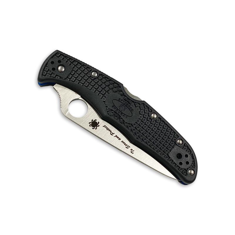 スパイダルコ Spyderco  エンデューラ4　ブルーライン　半波刃　C10FPSBKBL