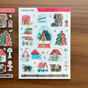 聖誕小鎮印章貼紙