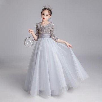 兒童禮服裙公主裙女童蓬蓬紗小女孩花童高端主持人鋼琴演奏演出服