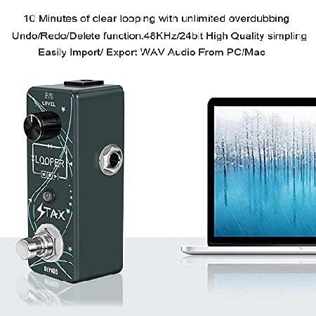 Stax Looper Guitar Pedal Unlimited Overdubs 10 Minutes of Looping, time With USB to Import and Export Loop Modes Mini Size True Bypass