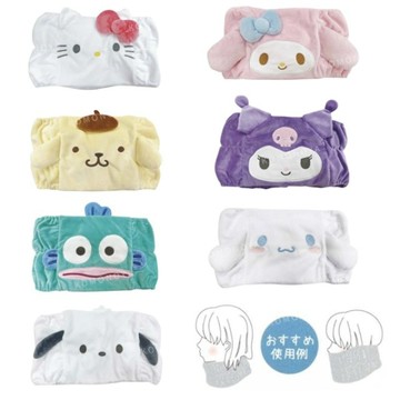 小禮堂 Sanrio 三麗鷗 絨毛造型圍脖 (大臉款) Kitty 美樂蒂 大耳狗