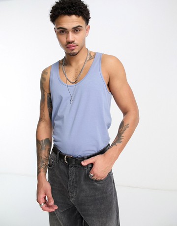 ASOS DESIGN vest with scoop neck in light blue