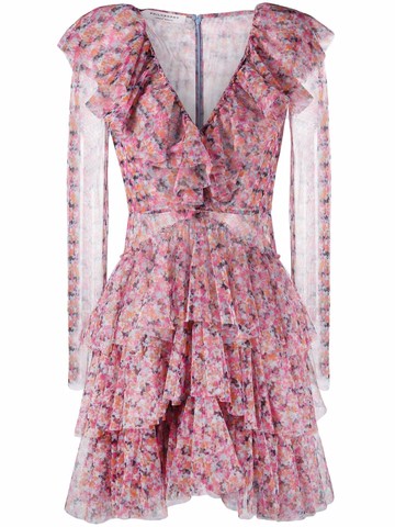 Philosophy Di Lorenzo Serafini - floral patterned tulle dress - women - Polyester/Polyamide - 42 - Pink