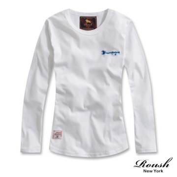 Roush 女生翻玩Champion電繡圓弧長TEE(2010500)