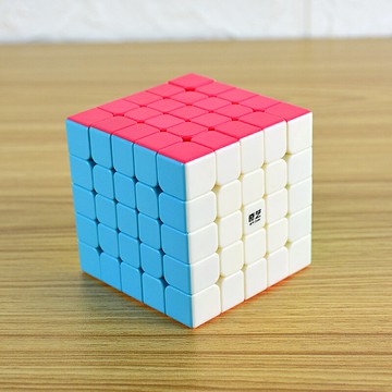 奇藝實色五階魔方5階 免貼紙 兒童成人益智力玩具 開發智力禮物