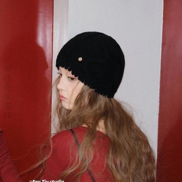 🔥2件9折🍊臺北出貨🍊可開發票高品質2026新款秋冬韓版100%羊毛花邊包頭帽女休閒百搭顯臉小冷帽