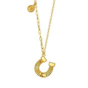 Essence「永」 炫彩馬蹄鐵 黃金項鍊_計價黃金