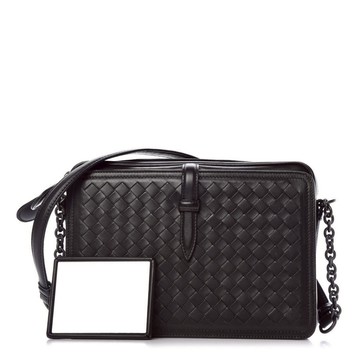 Bottega Veneta BV 396485 多隔層編織相機包 黑色【促銷】