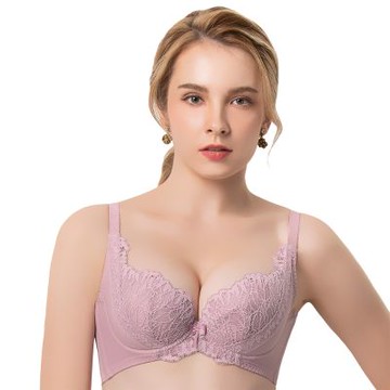 思薇爾 挺美力系列B-E罩背心型蕾絲塑身內衣(木槿紫)