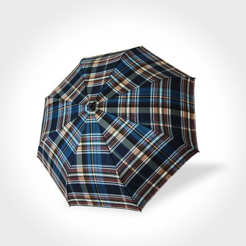 雙龍英國風央帶格紋易開收折傘秒收傘超撥水雨傘(拿鐵棕)