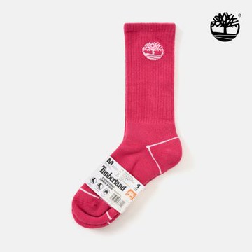 Timberland官方旗艦 中性粉色中筒襪|A5MCKAIT