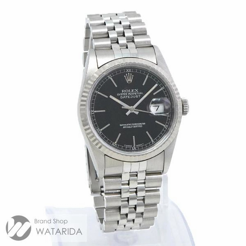 ロレックス ROLEX デイトジャスト 16234 S番 横穴 SS WG 黒文字