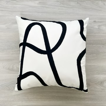 北歐極簡線條抱枕套 棉+刺繡  45 x 45cm