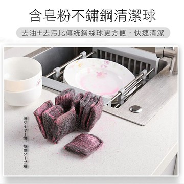 【CS22】強力清潔去污神器含皂粉不鏽鋼清潔球(2入/20個裝)