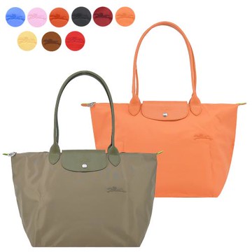 LONGCHAMP LE PLIAGE GREEN系列刺繡長把再生尼龍摺疊水餃包(大/多色選)