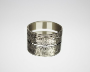 委內瑞拉硬幣戒指 2 玻利瓦爾 1967-1988 硬幣戒指男士硬幣戒指禮物