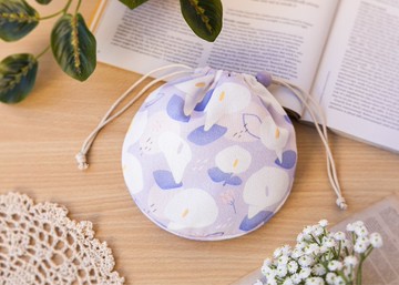 【海芋-粉紫-大圓圓束口袋】小物收納 / 萬用袋