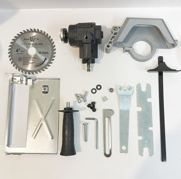 （萬人好評回購）（2025爆款）電鑽轉切割機配件 4吋 電鑽變木工電鋸 電鑽改家用臺鋸、切割機、電圓鋸、角磨機 改裝類固定支架(不含電動工具)