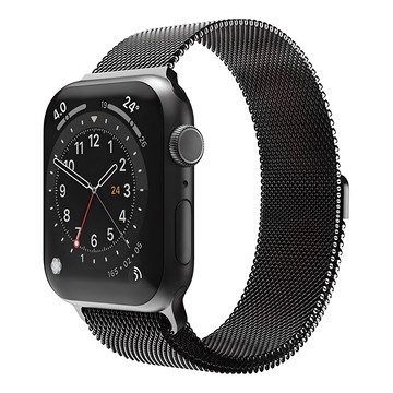 Sinjimoru Apple Watch 相容米蘭尼斯錶帶  Apple Watch 44/45/46/49mm  1個  黑色