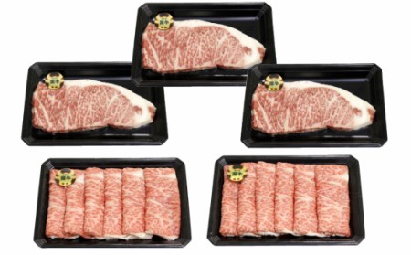 鹿児島県産黒毛和牛肉！5等級！鹿児島黒牛サーロインステーキ(200g×3枚)・すき焼き(600g)セット計1.2kg！(S-1801)31-D-23 黒毛和牛 ステーキ すき焼きD23