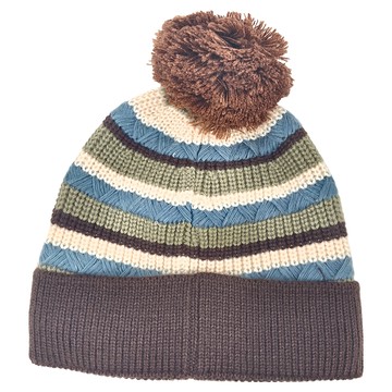 KOCOTREE 石墨烯親子條紋毛帽 兒童款  M(50~54cm)  澗石藍