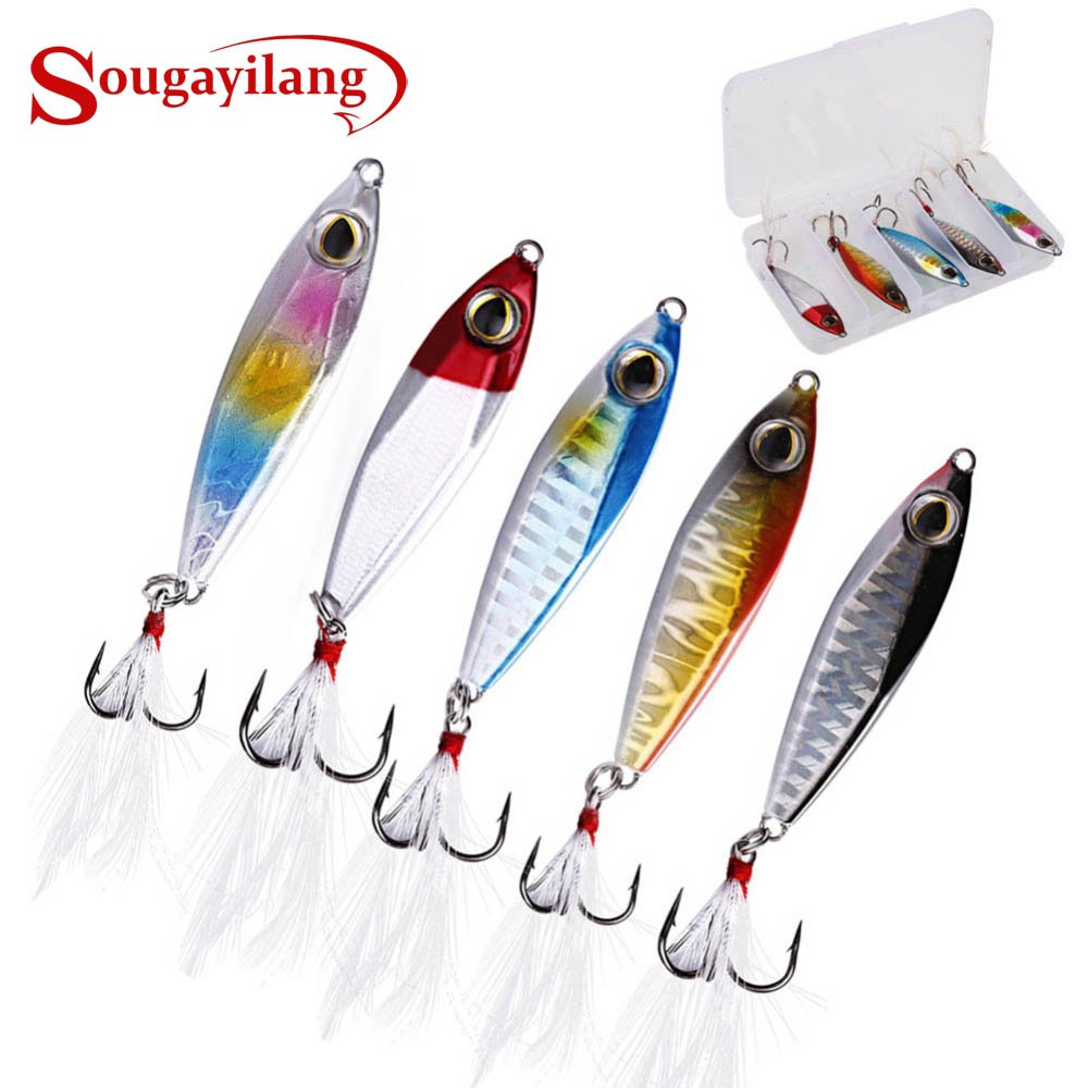 Sougayilang 5只多金屬餌亮片釣魚餌5款顏色硬餌亮片噪音亮片33克超硬釣魚餌人工人造誘餌仿真魚餌假魚餌釣魚釣具 蝦皮商城 Line購物