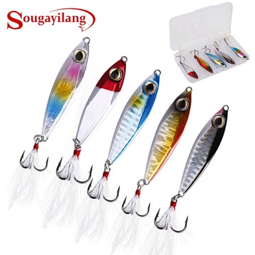 Sougayilang 5只多金屬餌亮片釣魚餌5款顏色硬餌亮片噪音亮片33克超硬釣魚餌人工人造誘餌仿真魚餌假魚餌釣魚釣具 蝦皮商城 Line購物