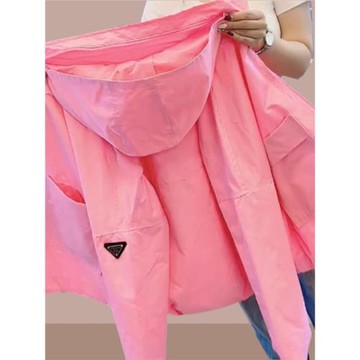 粉色外套女春秋季2025新款爆款韓版寬松休閑連帽棒球服沖鋒衣夾克