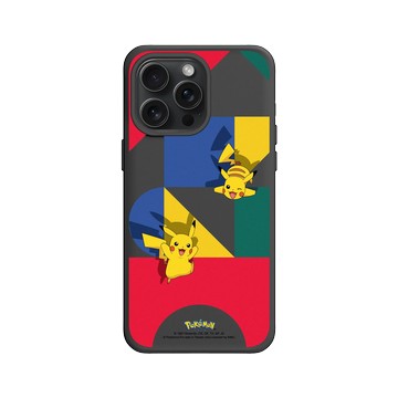 iPhone 15 Pro Max SolidX 黑 - 寶可夢 Pokemon - 皮卡丘與積木-繽紛版