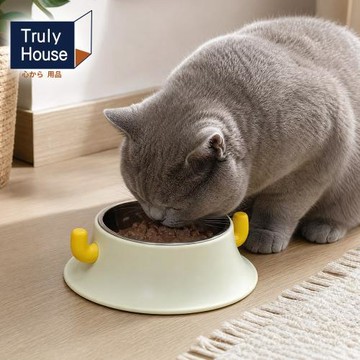 Truly House 寵物不鏽鋼餵食碗 雙耳可愛限定 貓碗 狗碗 毛孩 寵物碗