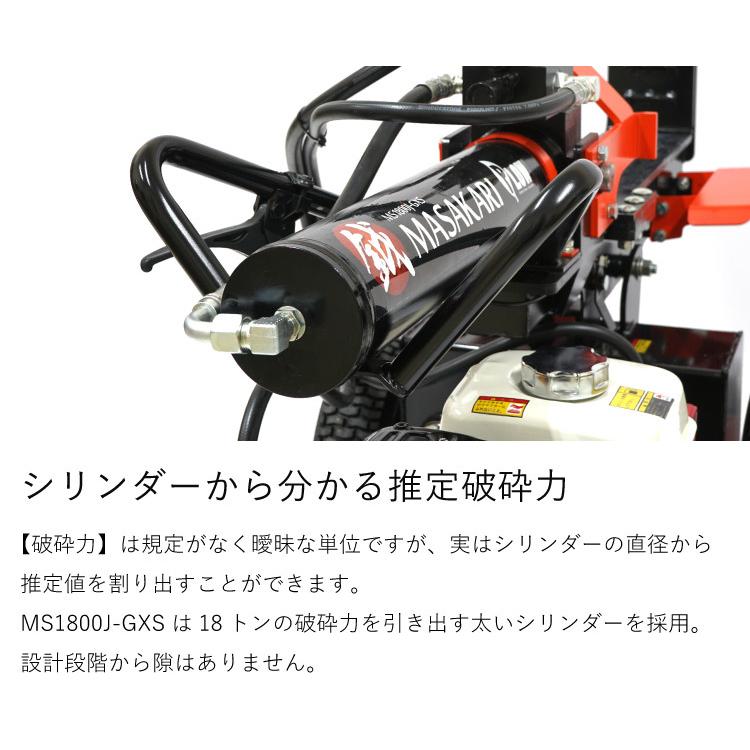 プラウ 薪割り機 MS1800J-GXS ホンダエンジン 縦横兼用 油圧式 18トン 条件付き送料無料 MASAKARI 国産