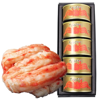 たらばがに 棒肉詰 缶詰 一番脚肉 100% (100g缶) 5缶ギフト箱入