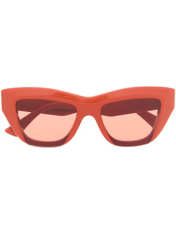 Bottega Veneta Eyewear - cat-eye tinted-lenses sunglasses - unisex - Acetate - One Size - Orange