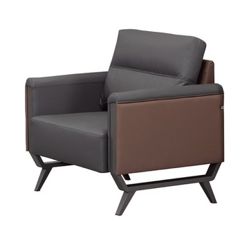 文創集 牛津雙色透氣皮革單人座沙發椅-80x90x75cm免組