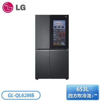 ［LG 樂金］653L InstaView™ 敲敲看門中門冰箱 夜墨黑 GL-QL62MB