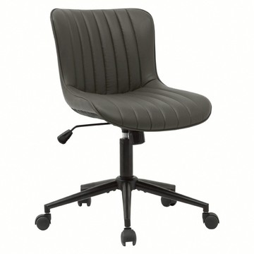 E-home Alonso 亞隆索直紋PU面黑五爪可調式辦公椅 LVC049A-dgry  深灰色  60 x 48 x 78~87cm