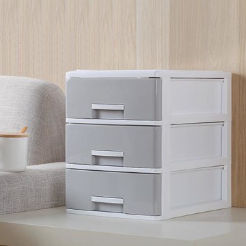 北歐桌面收納柜抽屜式化妝品收納盒多層塑料辦公雜物收納小柜子