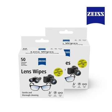 【ZEISS 蔡司】光學拭鏡紙100片 (50入2盒) (適用眼鏡、3C螢幕、鏡頭) (Z002-2盒)
