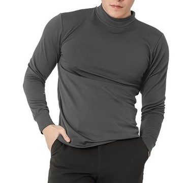 [福利商品]4-2_mi-mi-leo-韓版圓領刷毛內著保暖衣-發熱衣-l-xl-深灰-立領-1件
