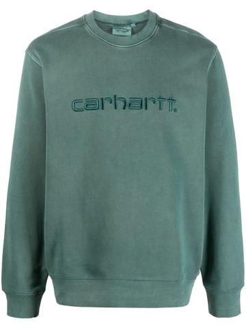 Carhartt WIP - logo-embroidered cotton sweatshirt - men - Cotton - L - Green