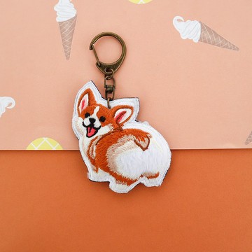 柯基 屁屁 Corgi 狗狗 三款 刺繡 鑰匙圈